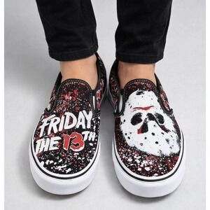 Vans House of Terror Friday the 13th Jason Voorhees GITD SlipOn Shoes M 8.5 W 10